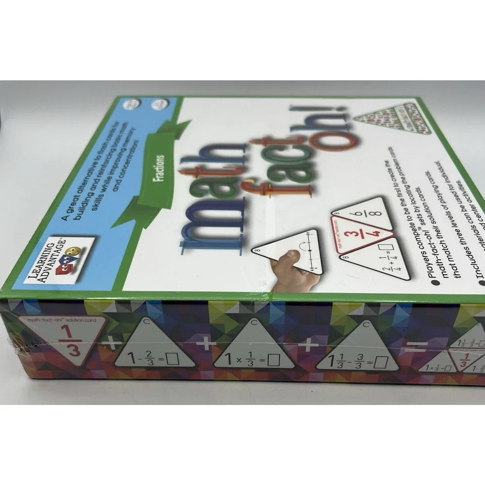 Learning Advantage Math Fact Oh Fractions Educational Card Game Age 8+ New